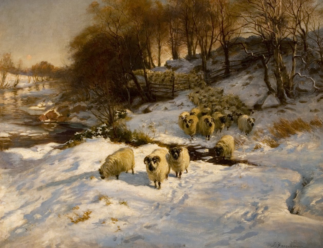 Får i sne, 1935 af Joseph Farquharson