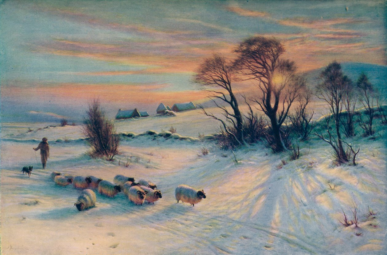 The Winters Glow, 1800-tallet, 1913 af Joseph Farquharson
