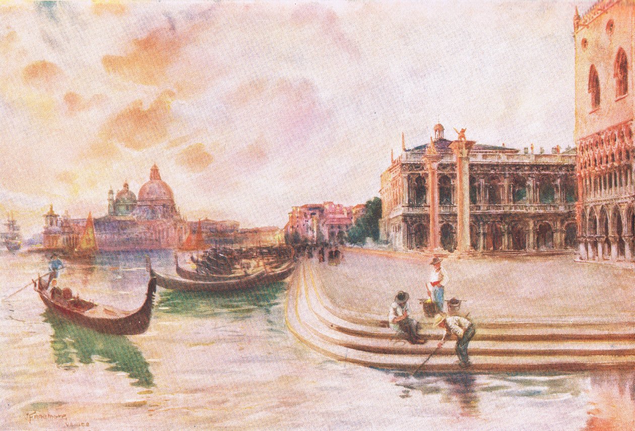 The Molo, Venedig, fra Hutchinsons Picturesque Europe udgivet af Hutchinson & Son, ca. 1930 af Joseph Finnemore