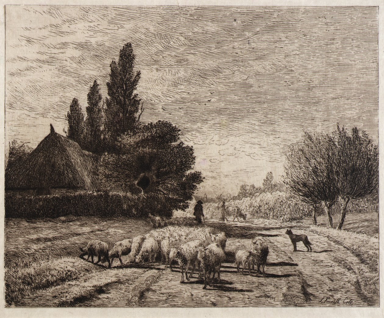 Landsbygade i Frankrig af Joseph Foxcroft Cole