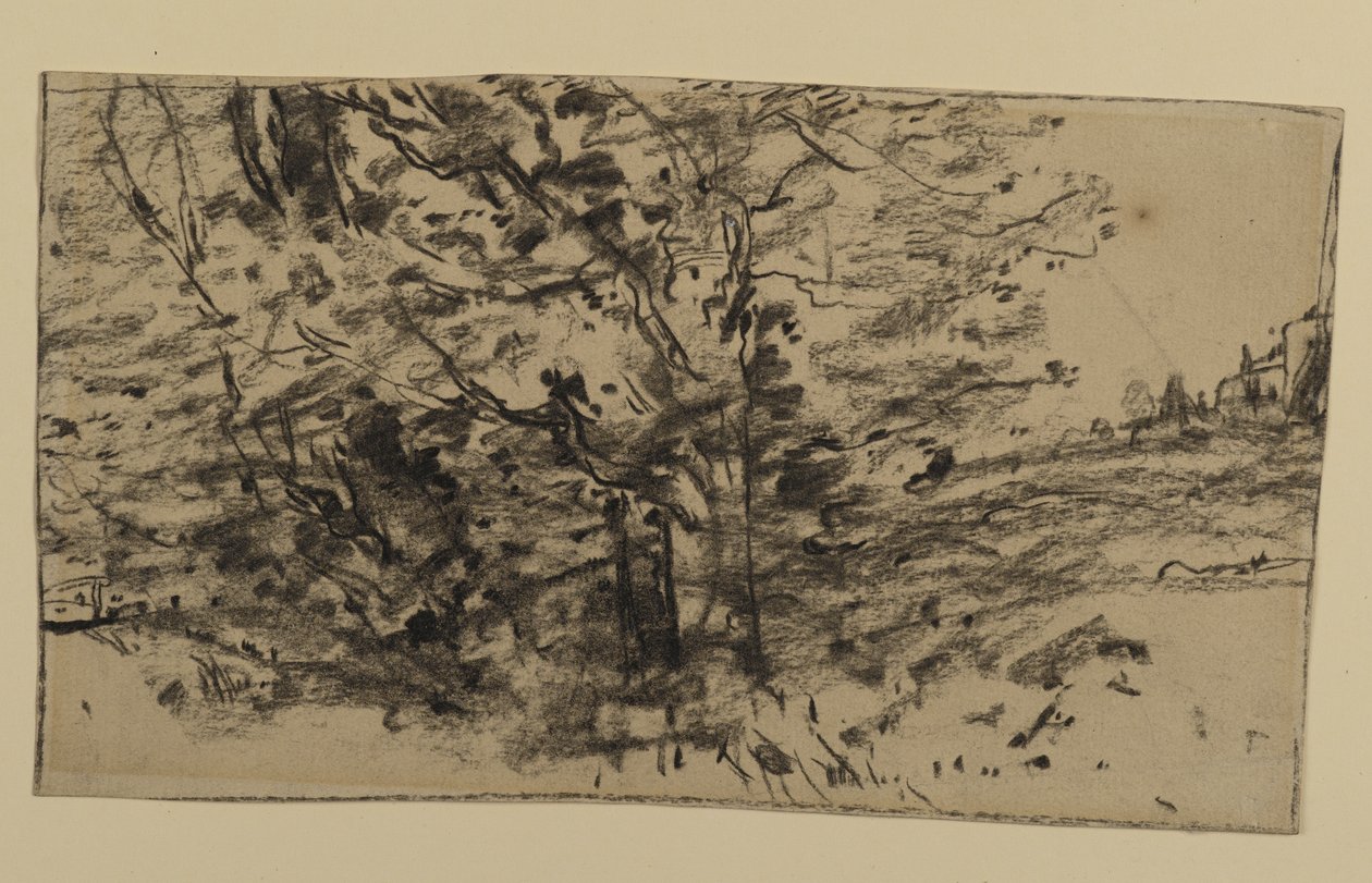 Study of Trees, 1870 (grafit på papir) af Joseph Frank Currier