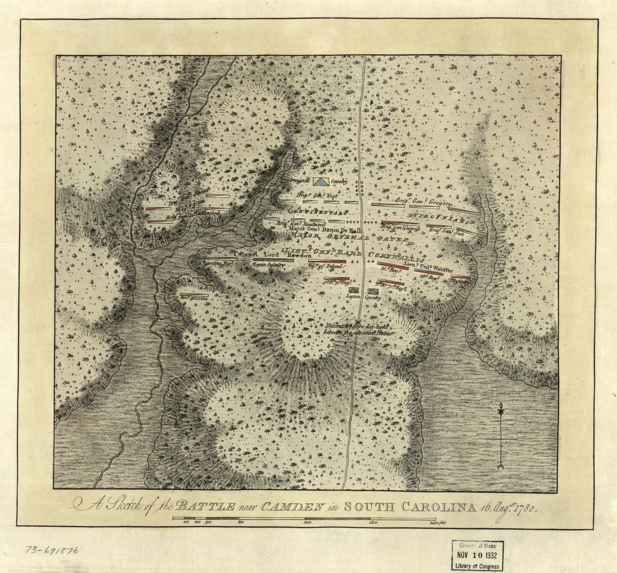 Slag nær Camden i South Carolina af Joseph Frederick Wallet DesBarres