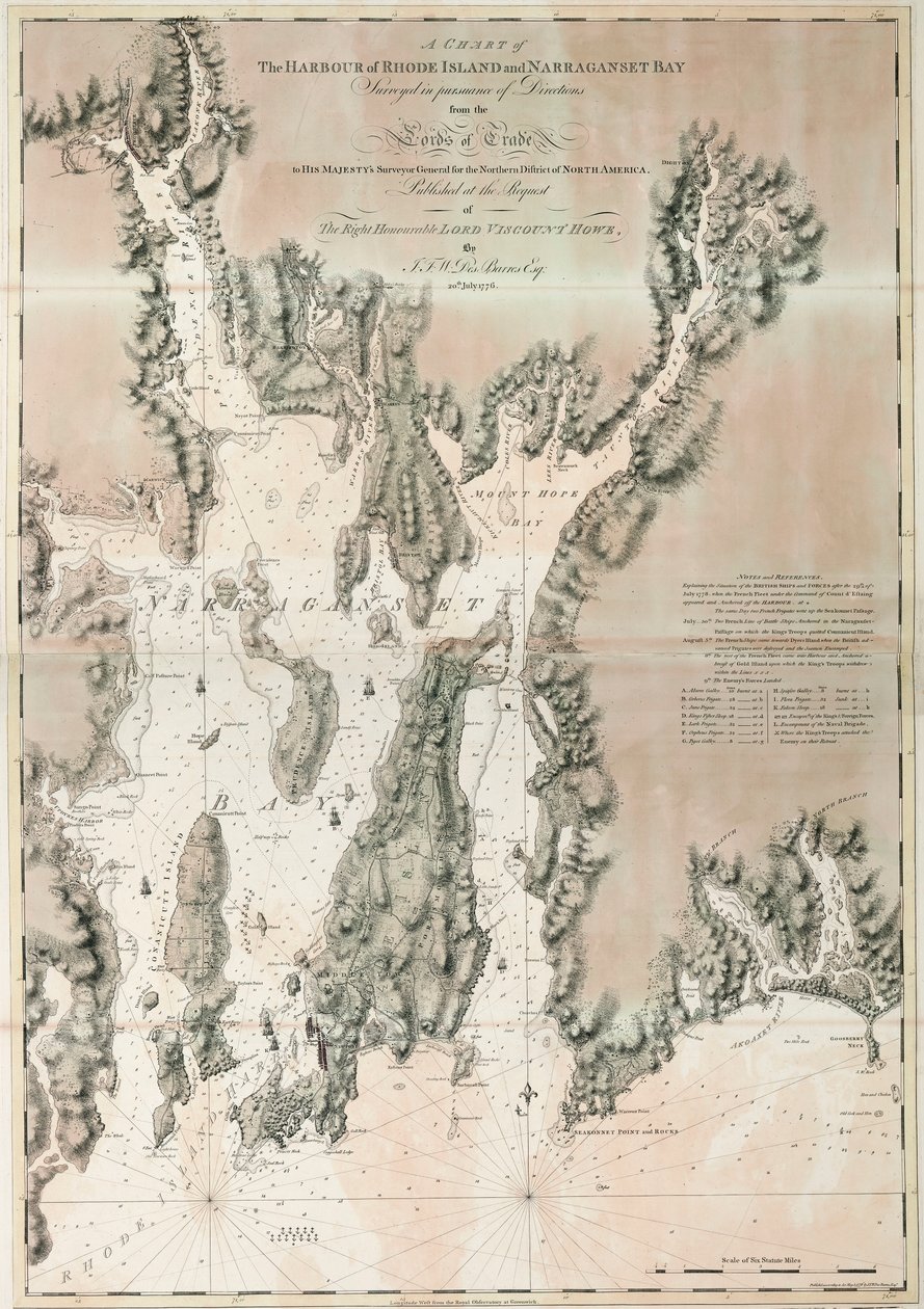 Kort over Ipswich Bay og Cape Ann, Nordamerikas Atlanterhavskyst af Joseph Frederick Wallet DesBarres