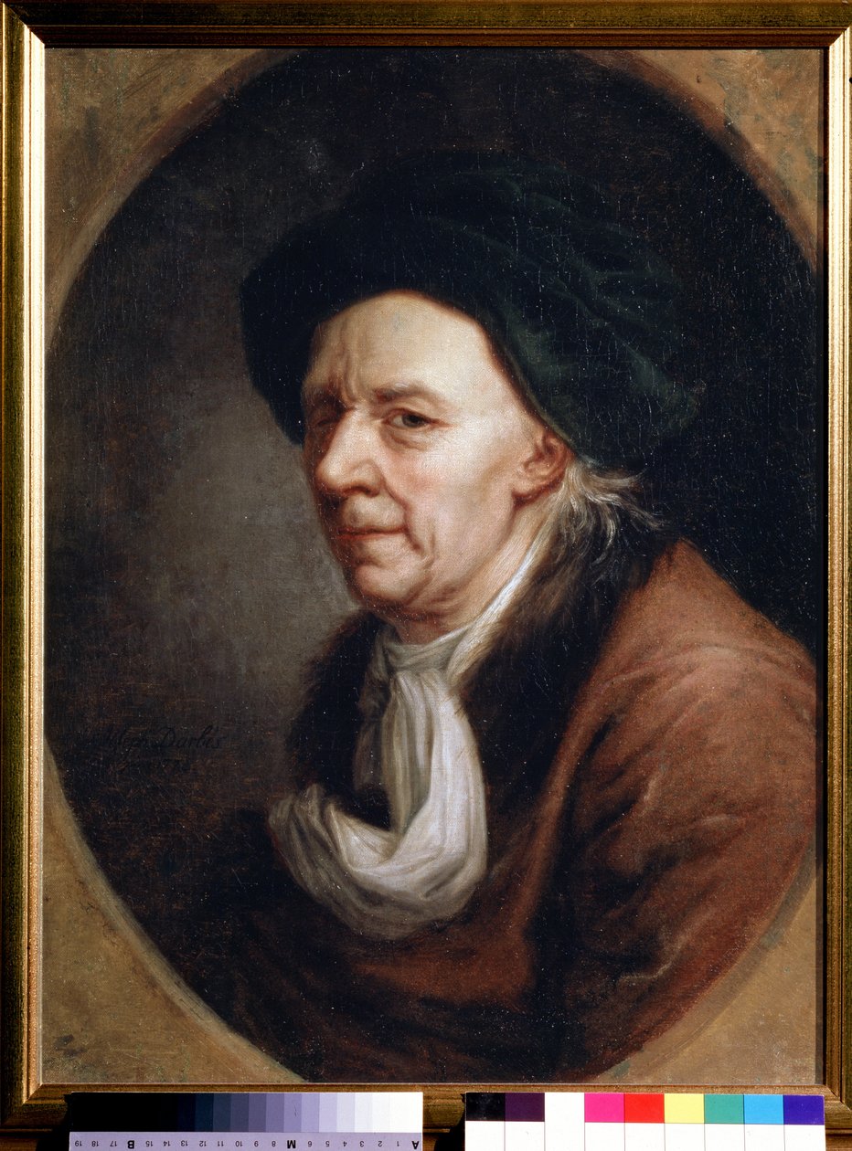 ""Portræt af Leonhard Euler (1707-1783), schweizisk matematiker"" Maleri af Joseph Friedrich August Darbes (1747-1810) 18. århundrede Dim. 61,3x47,3 cm Stats Tretyakov Gallery, Moskva Rusland af Joseph Friedrich August Darbes
