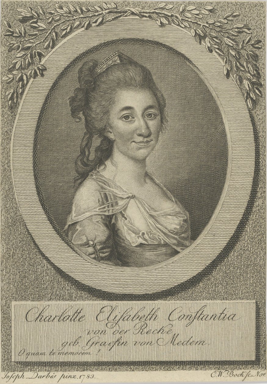 Portræt af Elisa von der Recke 1754-1833, 1783. af Joseph Friedrich August Darbes