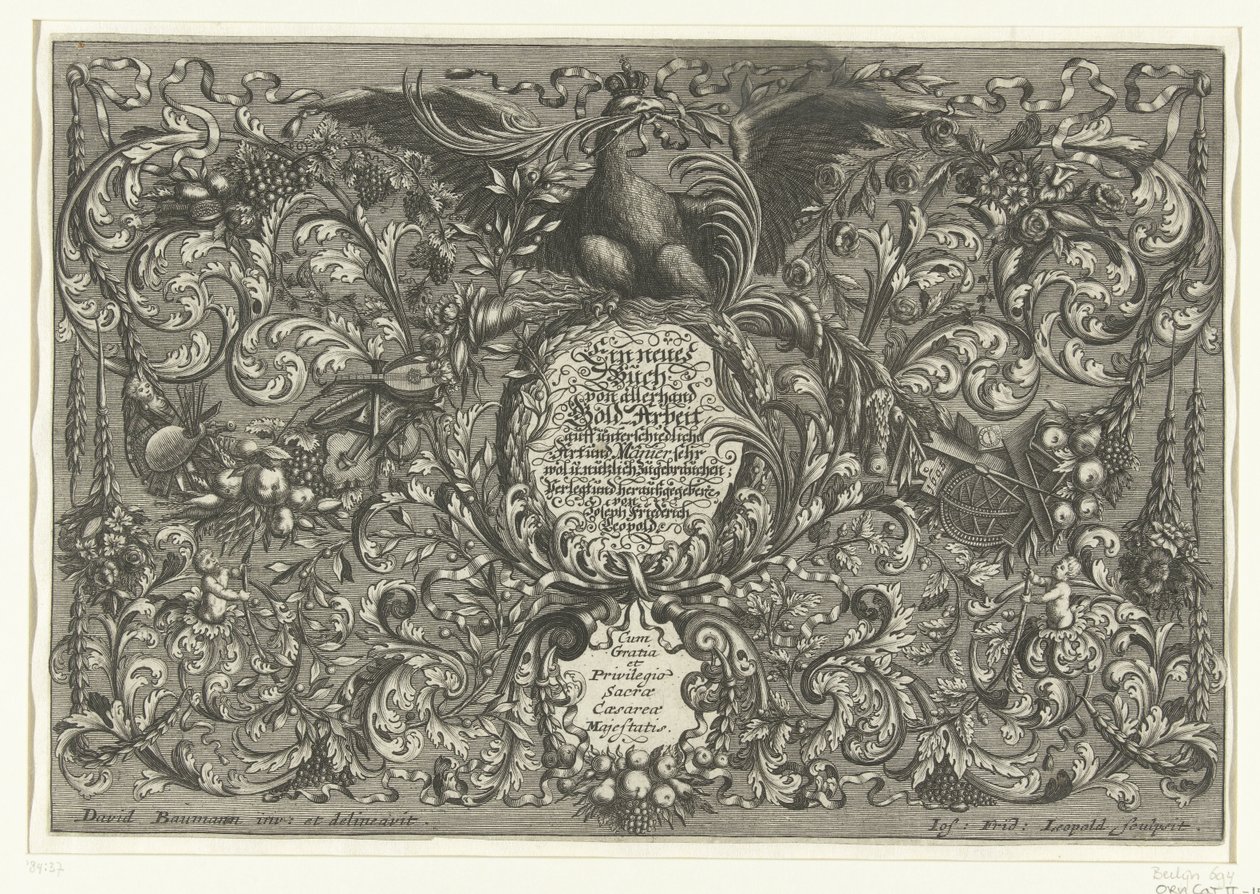 Titelblad: En ny bog med alskens guldarbejde En ny bog med alle slags guldarbejde (...) (serietitel på objekt) En ny bog med alle slags guldværker (serietitel) af Joseph Friedrich Leopold