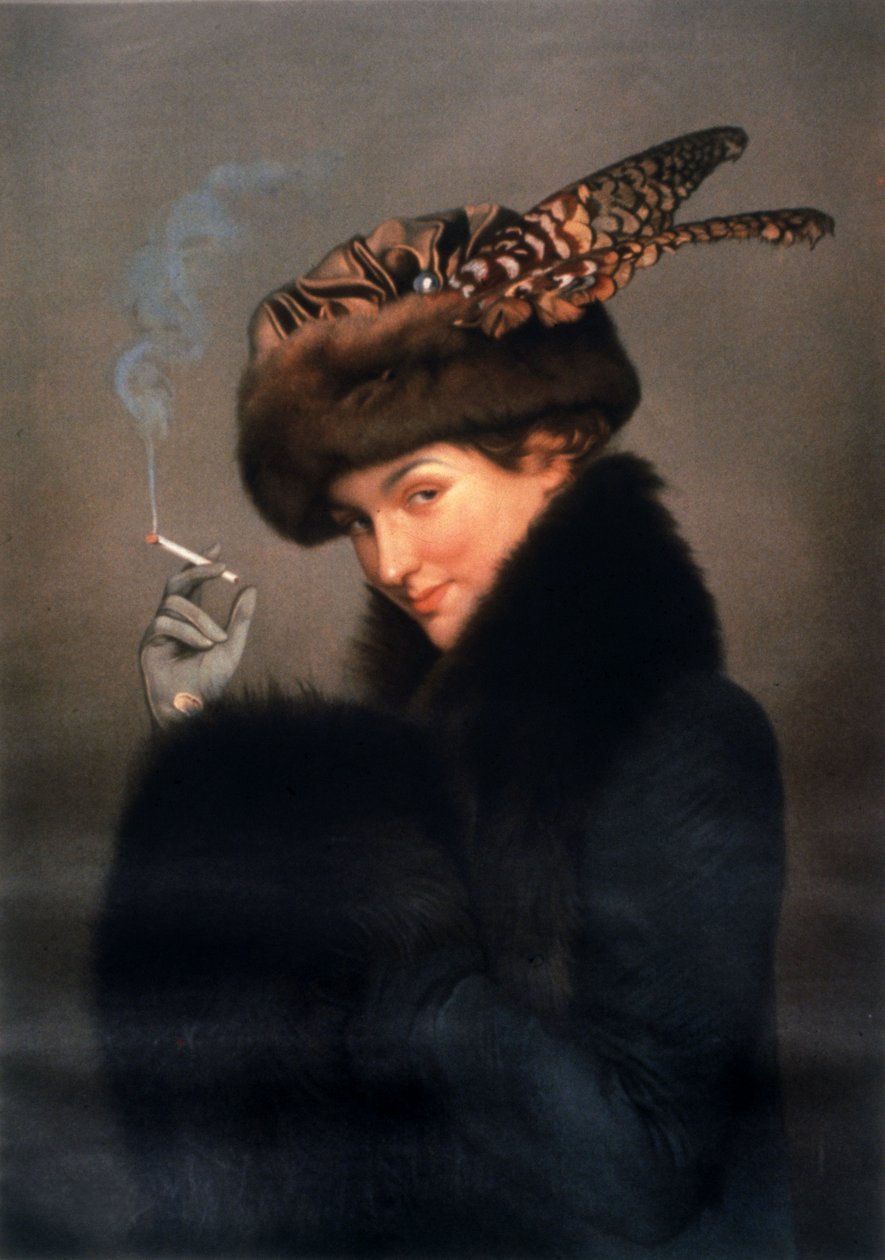 Kvinde ryger cigaret af Joseph Granie