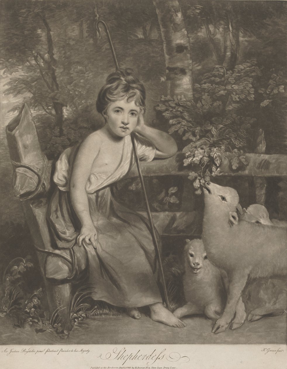 Hyrdinde (Miss Mary Palmer som den unge hyrdinde) af Joseph Grozer