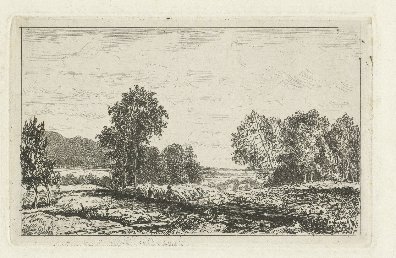 Landskab med to figurer af Joseph Hartogensis