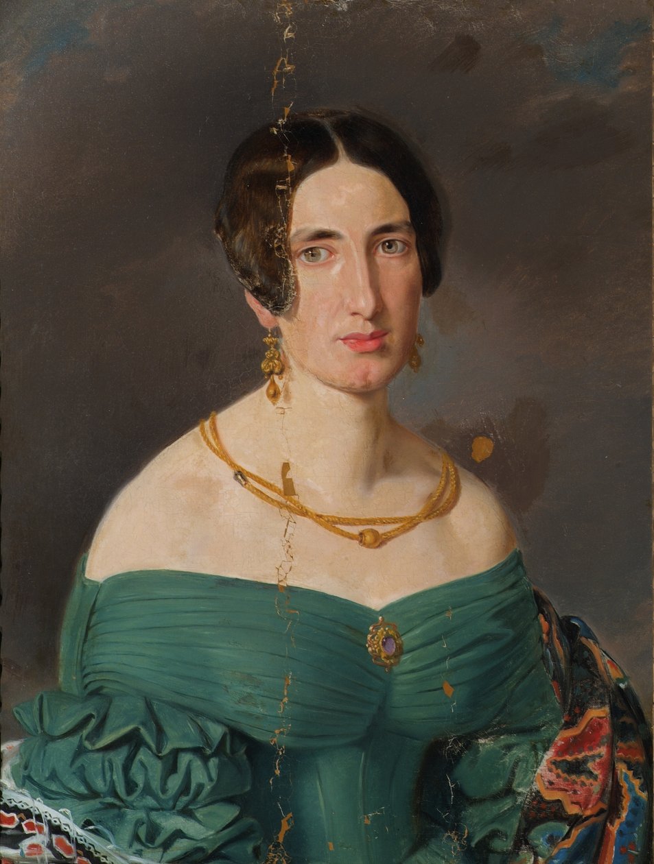 kvinde i grøn kjole af Joseph Hasslwander