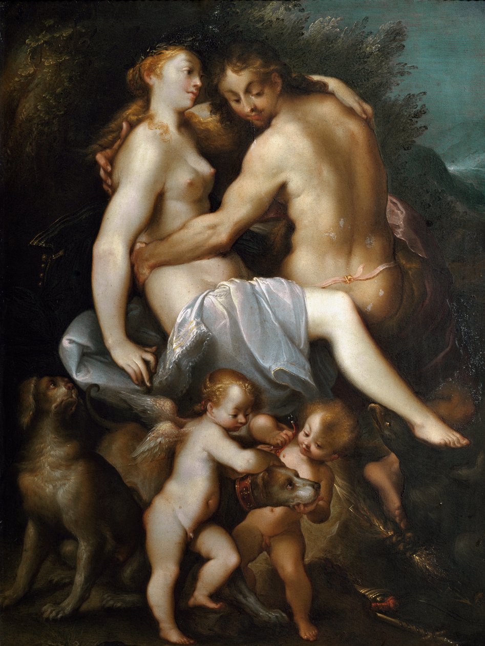Adonis og Venus Maleri af Joseph Heintz kaldet den ældste af Joseph Heintz