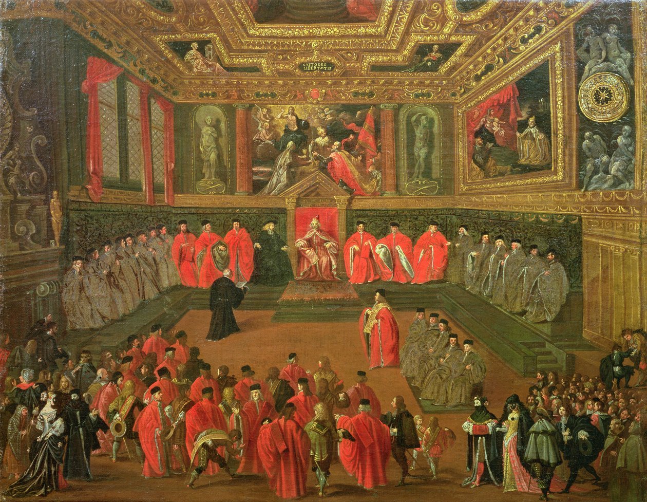 Audience med Doge i kollegiet i Ducale-paladset af Joseph Heintz