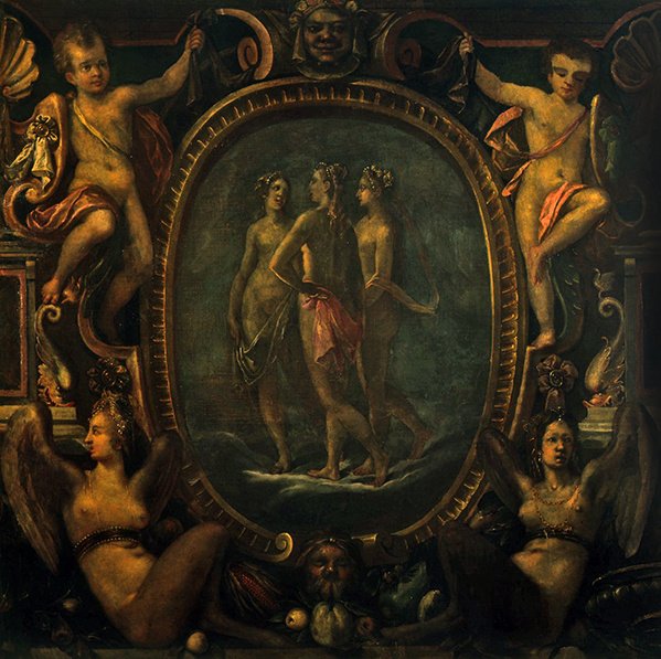 De tre nåder (olie på lærred) af Joseph Heintz