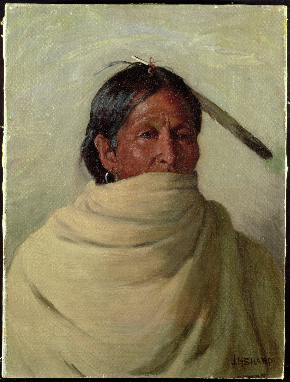 Standing-Deer-Taos (olie på lærred) af Joseph Henry Sharp
