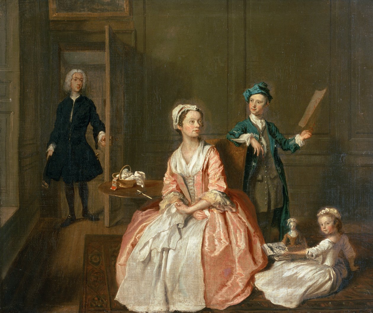 Samtalestykke, sandsynligvis af kunstnerens slægt, ca. 1732-5 af Joseph Highmore
