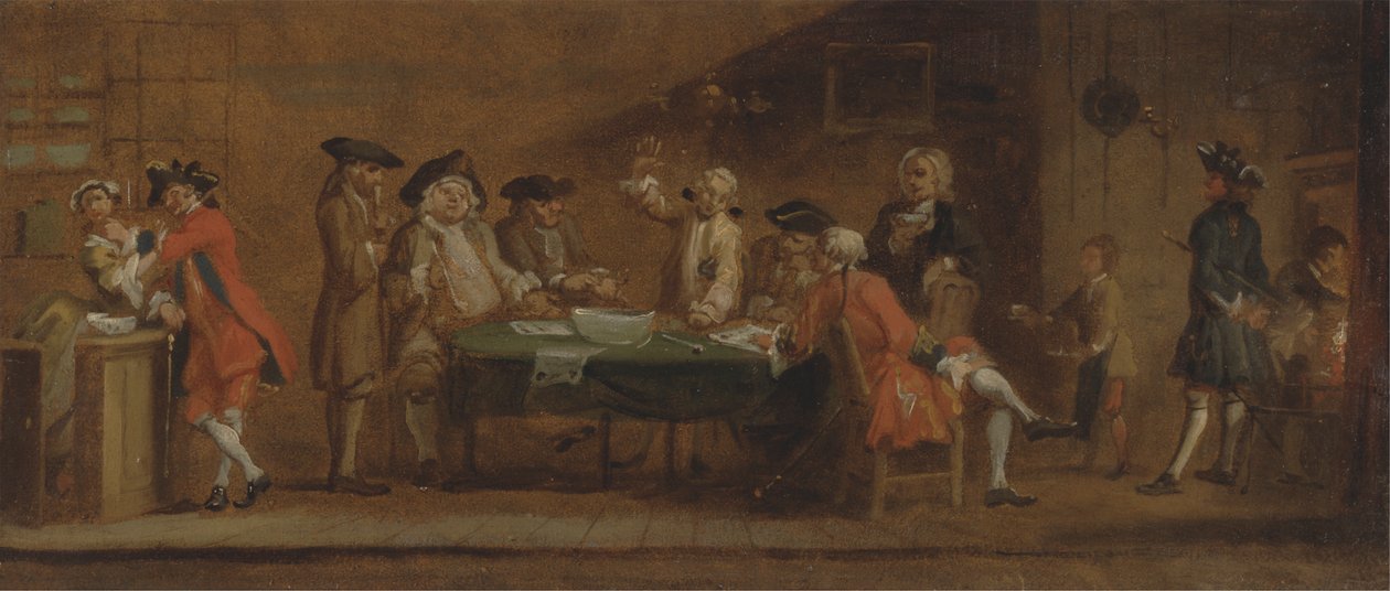 Figurer i et værtshus eller et kaffehus af Joseph Highmore