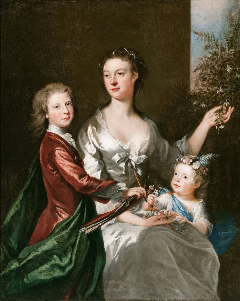 Kunstnerens kone Susanna, sønnen Anthony og datteren Susanna af Joseph Highmore