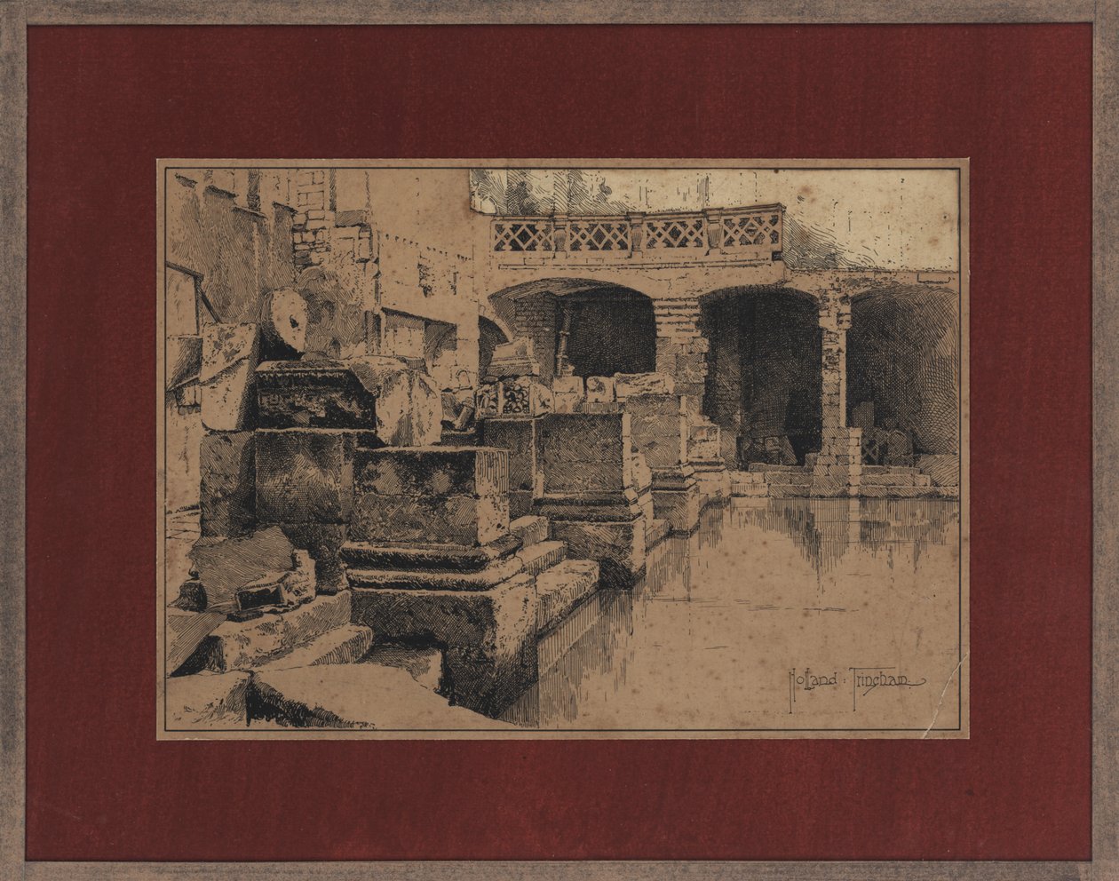 Romersk bad ved Bath af Joseph Holland Tringham