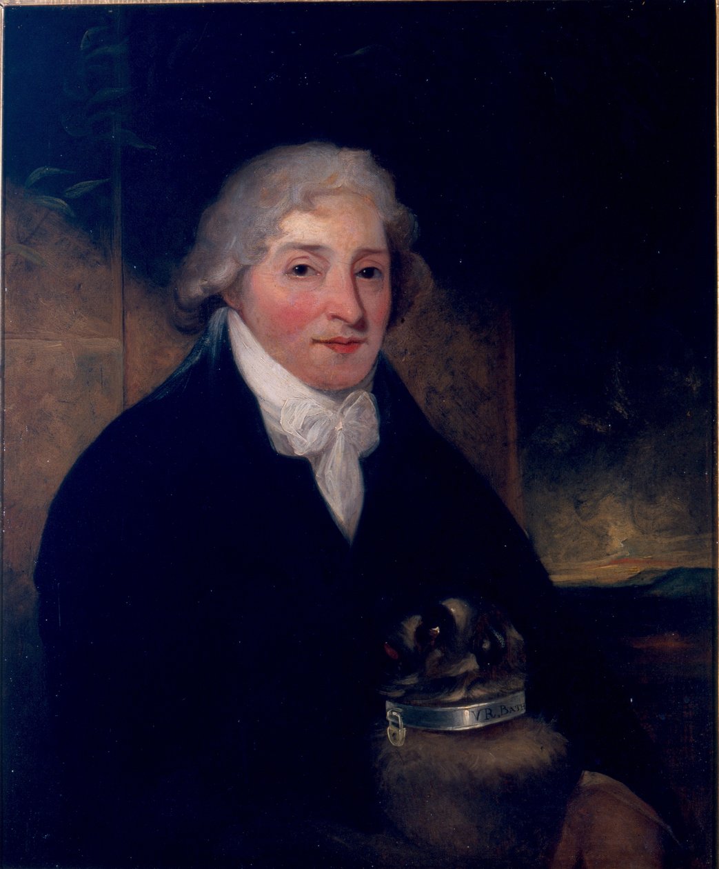 Venanzio Rauzzini med sin hund, Turk, ca. 1795 af Joseph Hutchison
