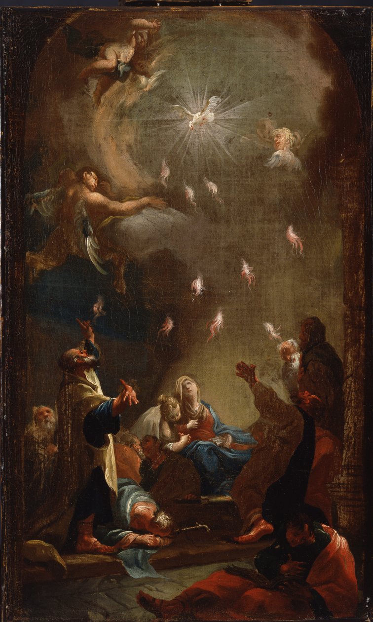 Helligåndens nedstigning pinse, ca. 1750 af Joseph Ignaz Mildorfer