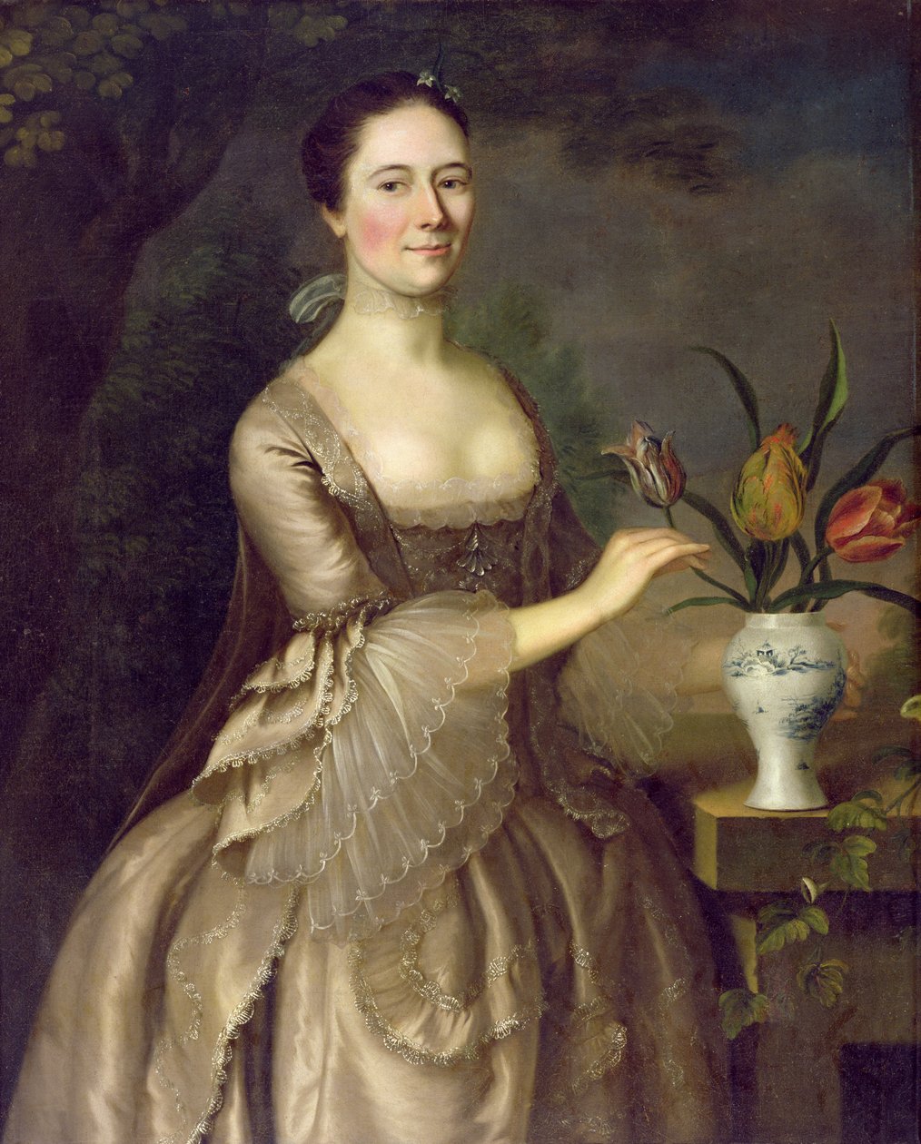Portræt af en kvinde (kaldet fru Davenport) ca. 1762 af Joseph Jonathan Blackburn