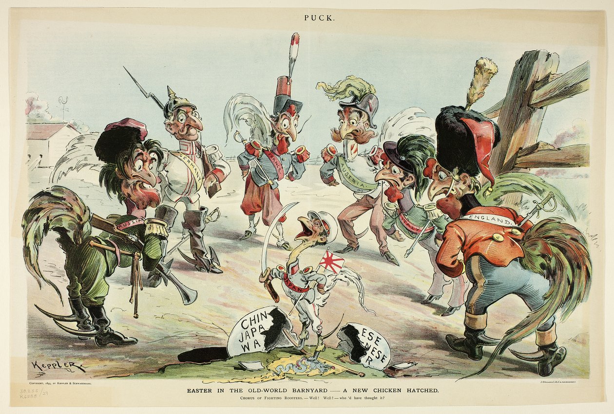Påske i den gamle verdens bondegård, fra Puck af Joseph Keppler