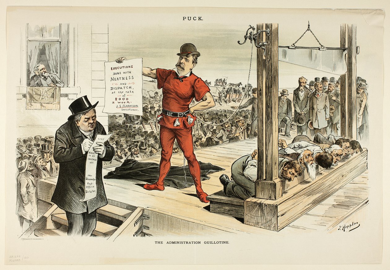 Den administrative guillotine, fra Puck af Joseph Keppler