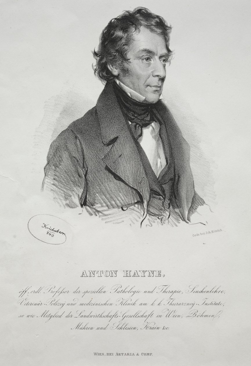 Portræt af Dr. Anton Hayne, 1840. af Joseph Kriehuber