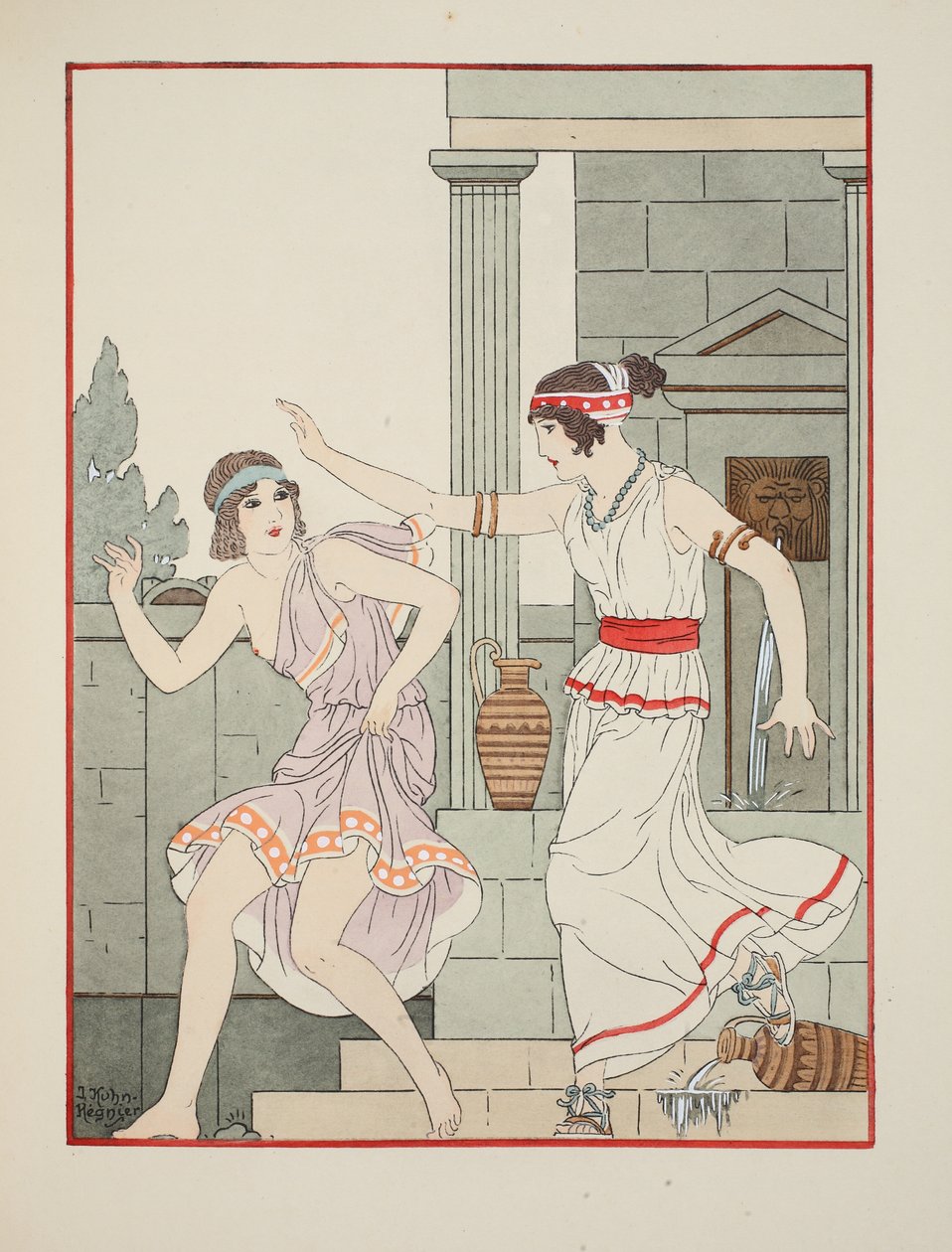 Trykt med flad hånd, illustration fra "The Works of Hippocrates", 1934 af Joseph Kuhn Regnier