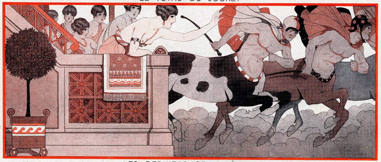 Hvad var, i den olympiske periode, Le Prix de Diane - De sidste hundrede meter - illustration fra la Vie Parisienne, 1927 af Joseph Kuhn Regnier