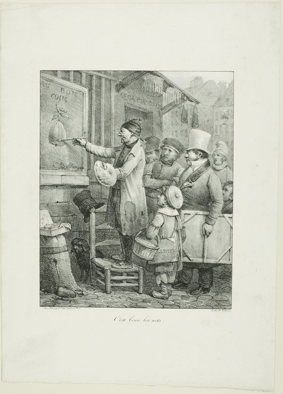 Hvor smuk er kunsten, fra Croquis Lithographiques...1823 af Joseph Louis Hippolyte Bellange