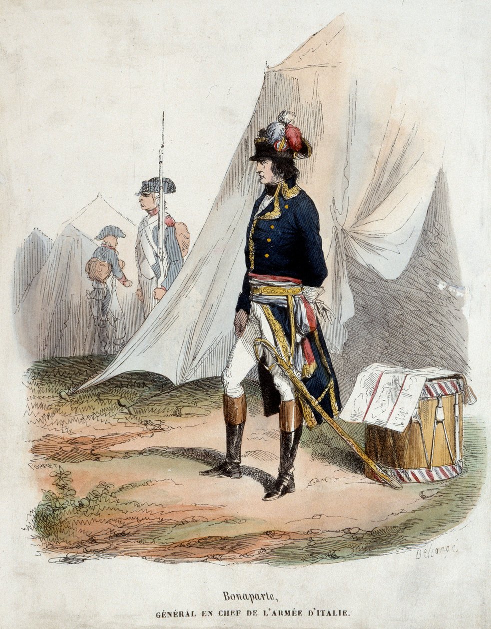 Portræt af Bonaparte (1769-1821) Generalchef for Armee of Italy af Joseph Louis Hippolyte Bellange