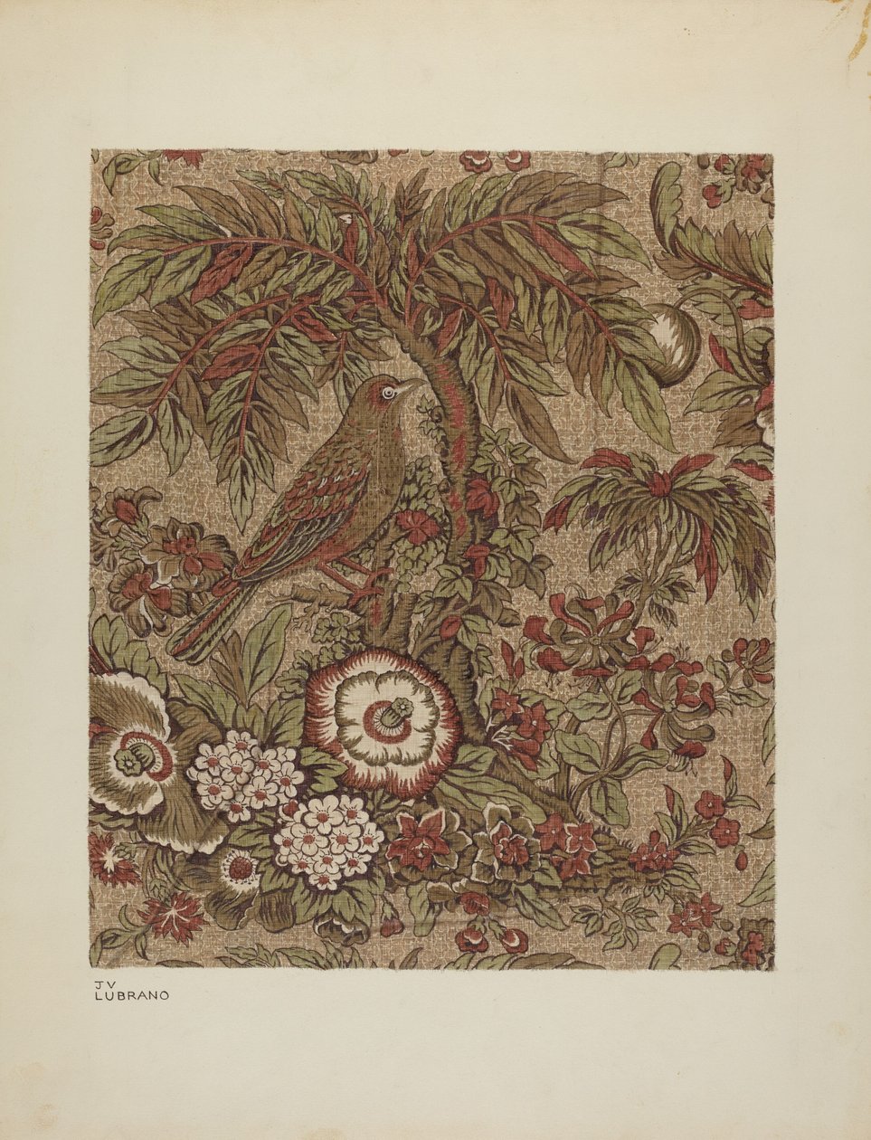 Trykt Cotton Chintz, ca. 1940. af Joseph Lubrano