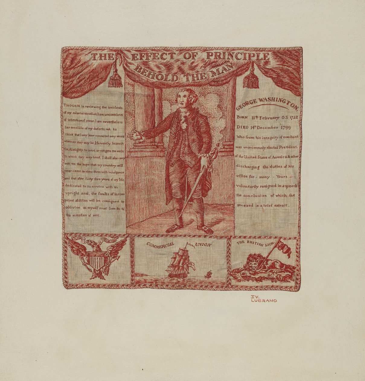 Trykt tekstil fra George Washington, ca. 1939. af Joseph Lubrano