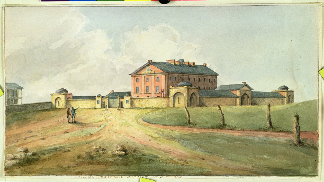 Hyde Park Barracks, Sydney, ca. 1820 af Joseph Lycett