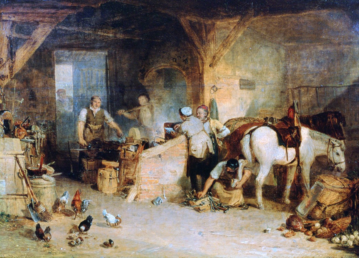 En landsmed, der strider om prisen på jern..., c1807. af Joseph Mallord William Turner