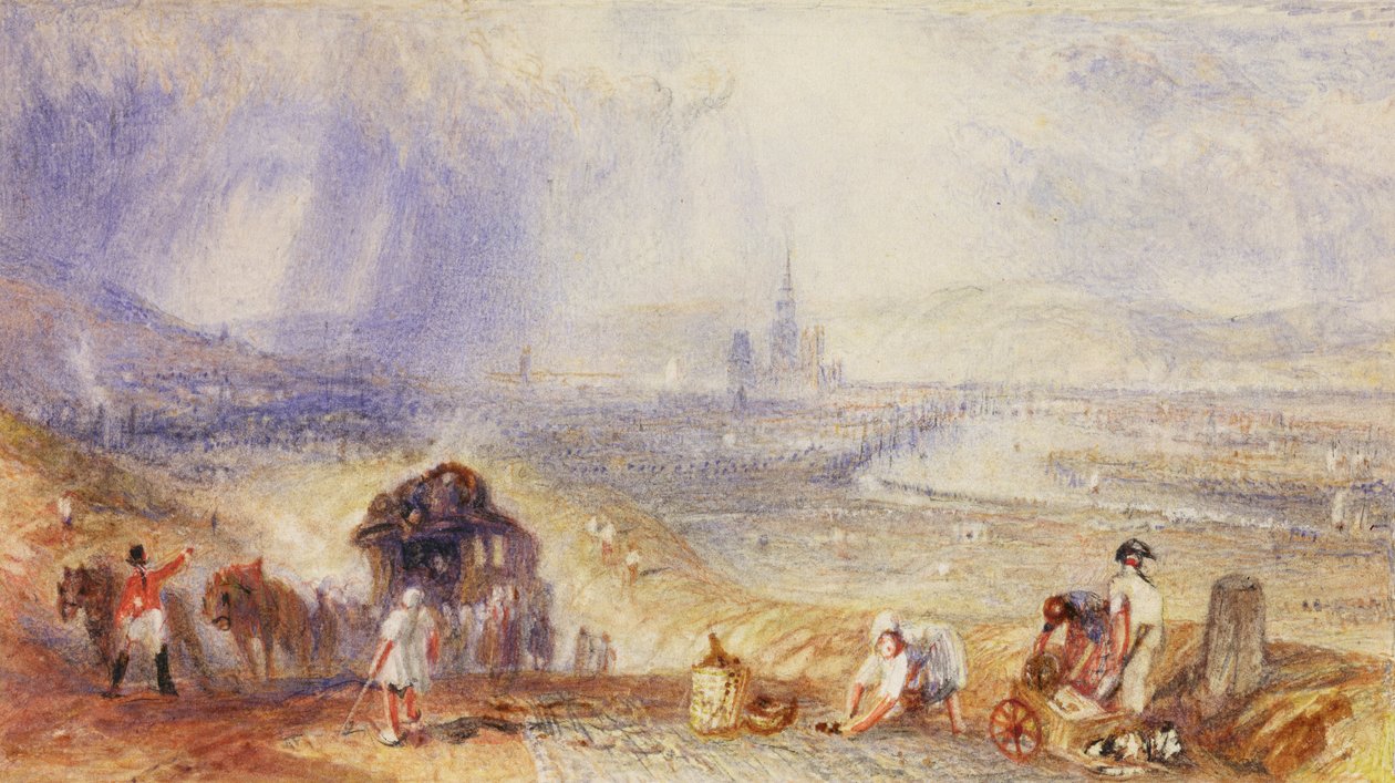 A Distant View, Rouen, ca. 1834 (akvarel på papir) af Joseph Mallord William Turner