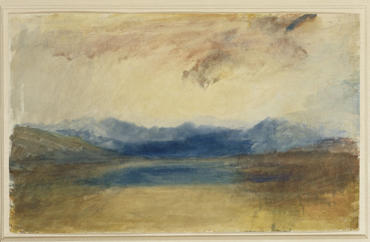 Et bjergrigt landskab med en sø, ca. 1820