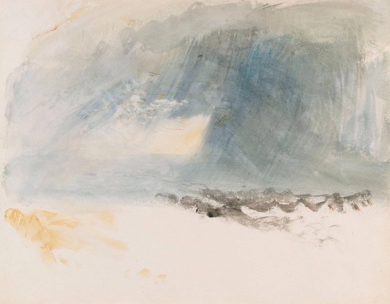 En regnbyge over vand, traditionelt kaldet Vierwaldstättersøen af Joseph Mallord William Turner