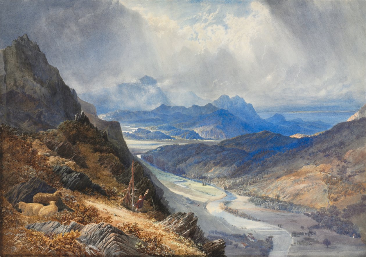 A View from Moel Cynwich: Looking Over the Vale of Afon Mawddach and Toward Cader Idris, ca. 1850. af Joseph Mallord William Turner