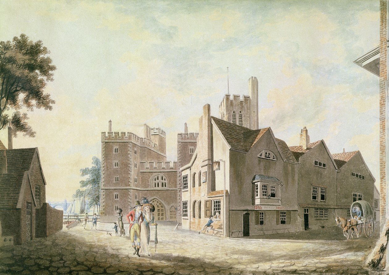 Udsigt over ærkebiskoppens palads, Lambeth af Joseph Mallord William Turner