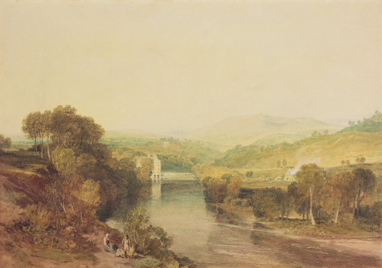 Addingham Mill on the Wharfe, West Yorkshire, n. 1808 (akvarelli paperille) af Joseph Mallord William Turner
