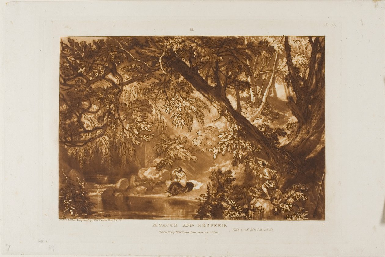 Aesacus og Hesperia, plade 66 fra Studiebogen af Joseph Mallord William Turner