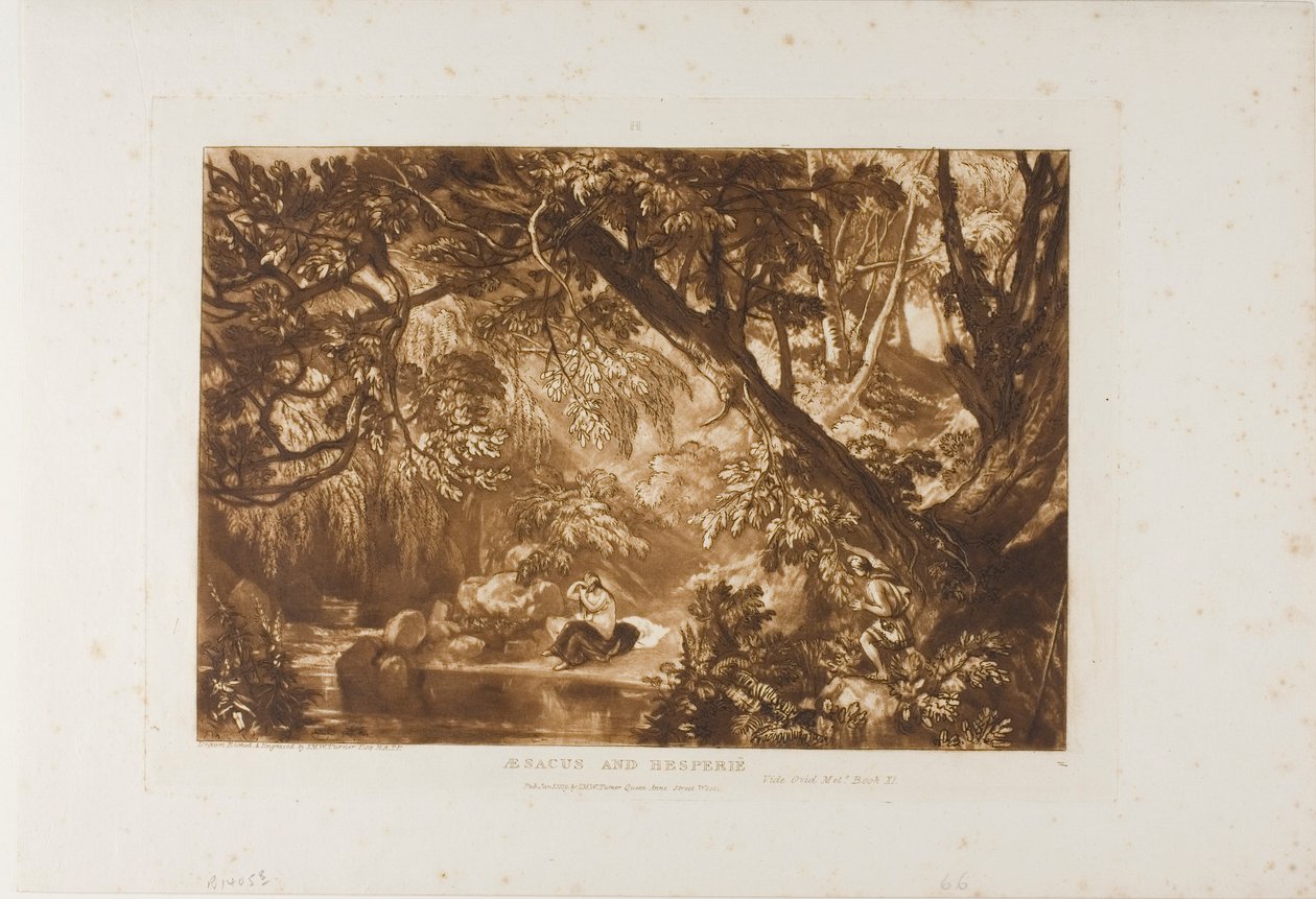 Aesacus og Hesperia, plade 66 fra Studiebogen af Joseph Mallord William Turner