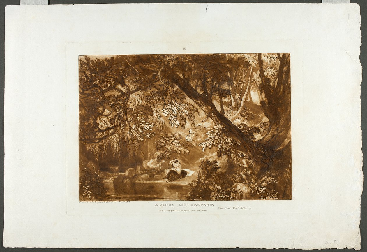Aesacus og Hesperia, plade 66 fra Studiebogen af Joseph Mallord William Turner