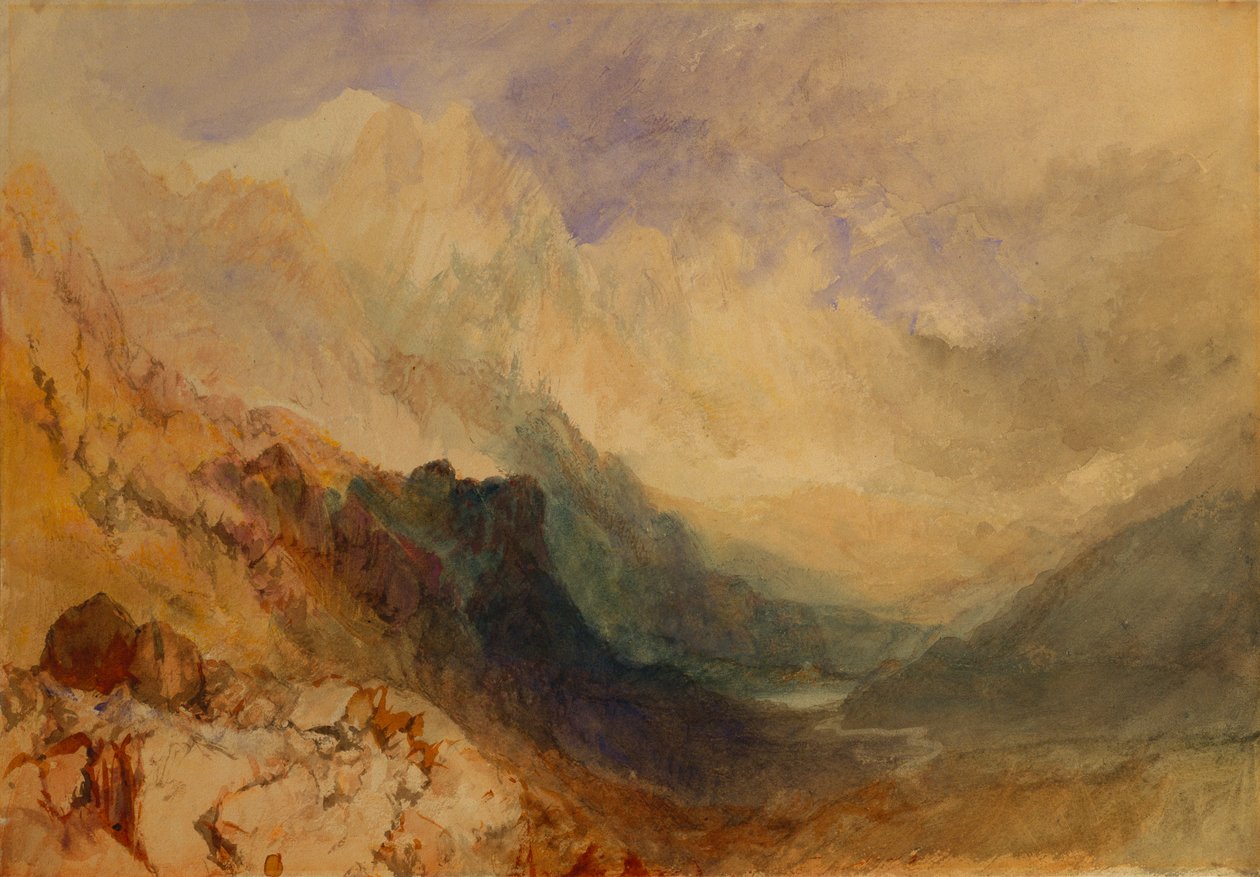 En alpedal, sandsynligvis Val d"Aosta af Joseph Mallord William Turner
