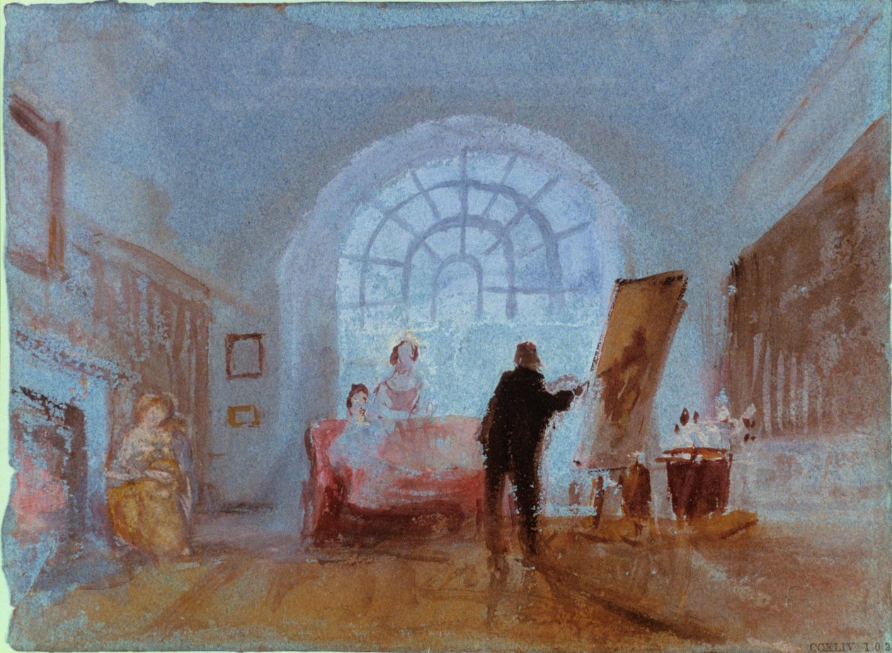 Kunstner arbejder ved et staffeli, 1828 af Joseph Mallord William Turner