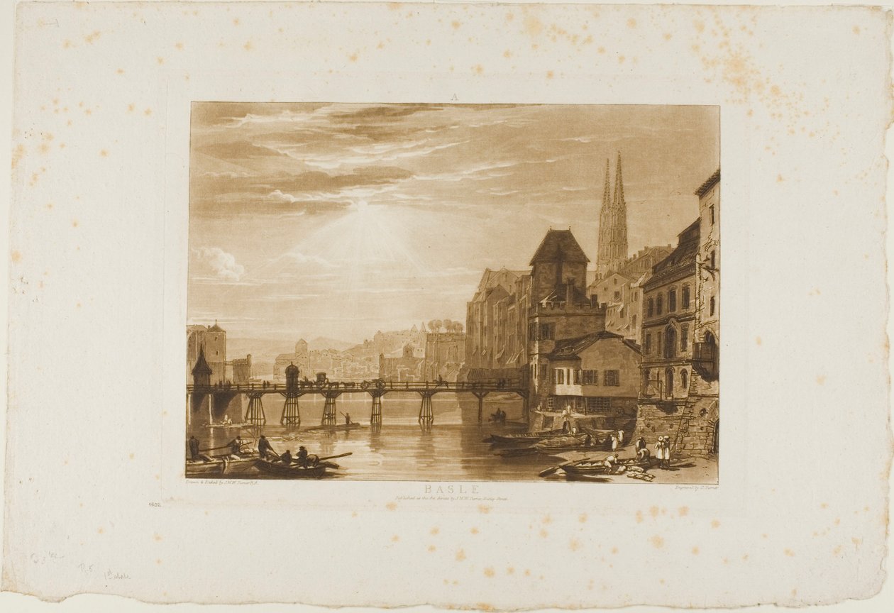 Basel, plade 5 fra Studiebogen af Joseph Mallord William Turner