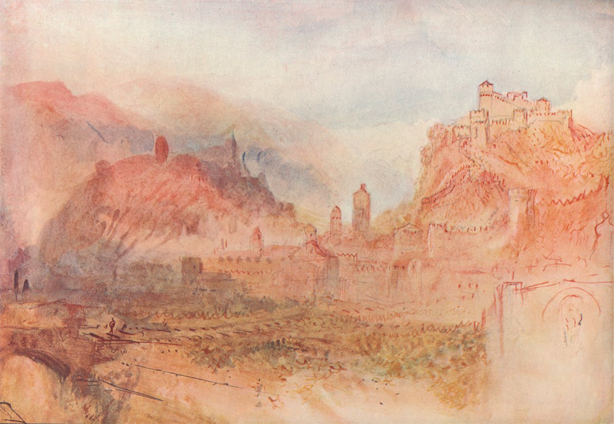 Bellinzona: Fra syd, 1909 af Joseph Mallord William Turner
