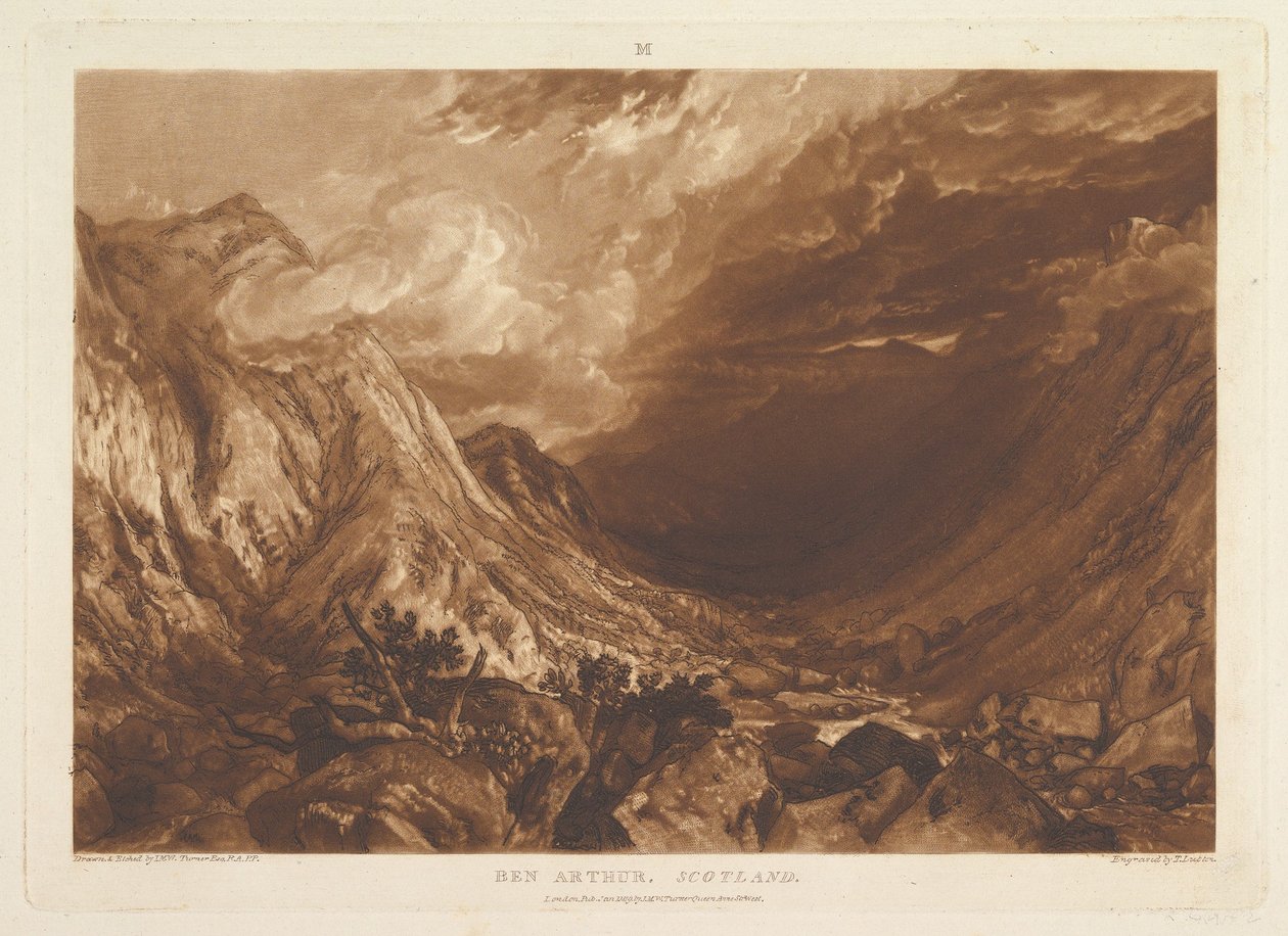 Ben Arthur, Skotland Liber Studio Room, Part XIV, Plade 2, 1. januar 1917. af Joseph Mallord William Turner